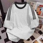2000pcs Heavyweight 260G Unisex Raglan Stripe T-Shirts – Minimal Streetwear Blank Tees for Boutique Brands – Soft Cotton Feel Summer Basics – White-Dominant Overstock Lot