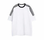 2000pcs Heavyweight 260G Unisex Raglan Stripe T-Shirts – Minimal Streetwear Blank Tees for Boutique Brands – Soft Cotton Feel Summer Basics – White-Dominant Overstock Lot