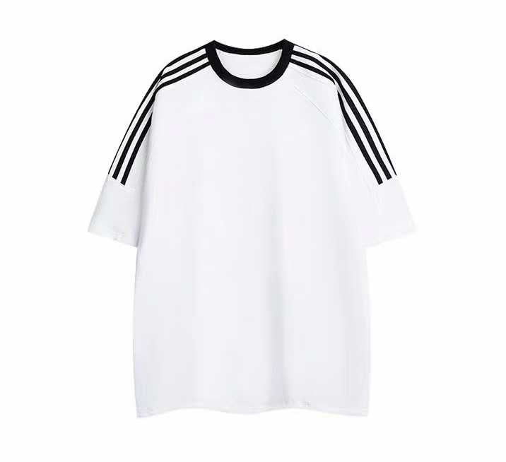 2000pcs Heavyweight 260G Unisex Raglan Stripe T-Shirts – Minimal Streetwear Blank Tees for Boutique Brands – Soft Cotton Feel Summer Basics – White-Dominant Overstock Lot