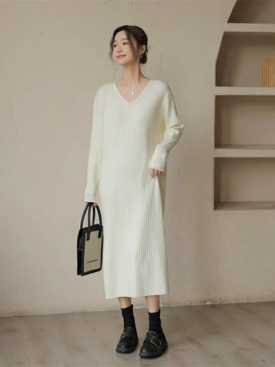 600pcs Ribbed Knit Maxi Sweater Dresses Bulk Clearance – Plus Size L to XXXL Relaxed Fit – Soft Stretch Everyday Winter Dresses for Boutique Resale Stock Lot
