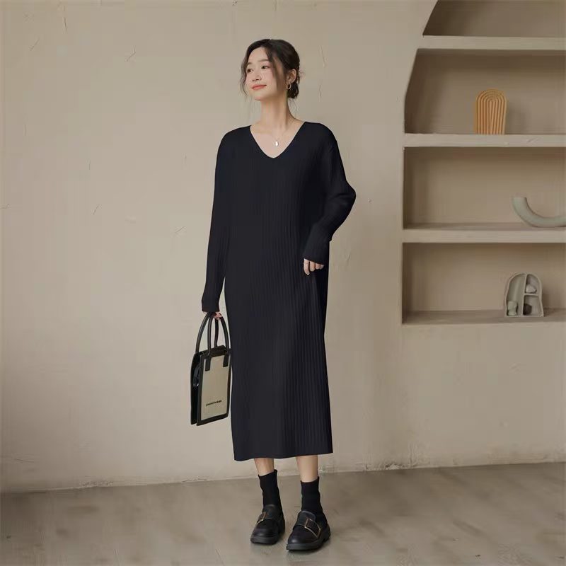 600pcs Ribbed Knit Maxi Sweater Dresses Bulk Clearance – Plus Size L to XXXL Relaxed Fit – Soft Stretch Everyday Winter Dresses for Boutique Resale Stock Lot