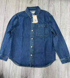 2000+ pcs Mid Blue Denim Shirt Jacket Stock Lot – Cotton Blend Casual Overshirts for Men – XS to 3XL Size Run – Low Cost Boutique Resale Denim Inventory