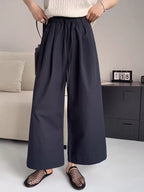 1300 pcs Women’s Cropped Wide Leg Pants Stock Lot – Elastic Waist Casual Relaxed Fit Trousers – Black & Navy Everyday Minimal Style for Boutique Resale & Online Stores