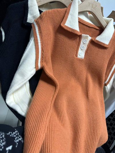 400pcs Women’s Cotton-Cashmere Feel Contrast Collar Knit Top Lot – Soft Preppy One-Size Sweater Stock with Individual Packaging – Easy Boutique Layering Style for Everyday Resale