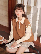 400pcs Women’s Cotton-Cashmere Feel Contrast Collar Knit Top Lot – Soft Preppy One-Size Sweater Stock with Individual Packaging – Easy Boutique Layering Style for Everyday Resale