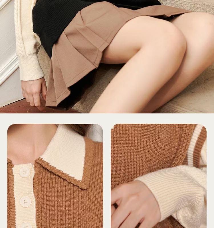 400pcs Women’s Cotton-Cashmere Feel Contrast Collar Knit Top Lot – Soft Preppy One-Size Sweater Stock with Individual Packaging – Easy Boutique Layering Style for Everyday Resale