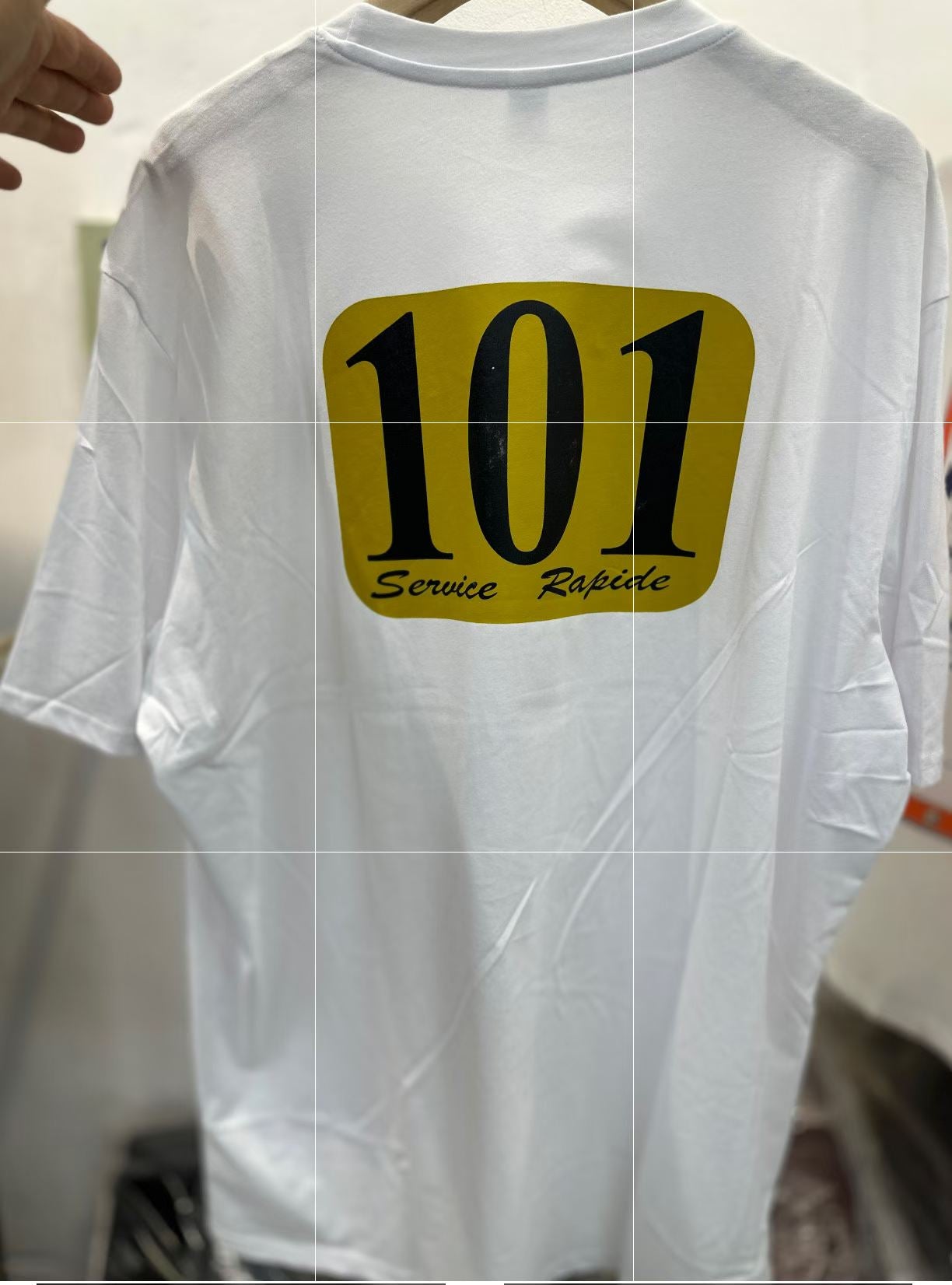 1000pcs Bulk Wholesale White Graphic T-Shirts - "101 Service Rapide" Vintage Print -  Liquidation Inventory for Boutique & Online Resellers - S-2XL Cotton Tee Stock Lot