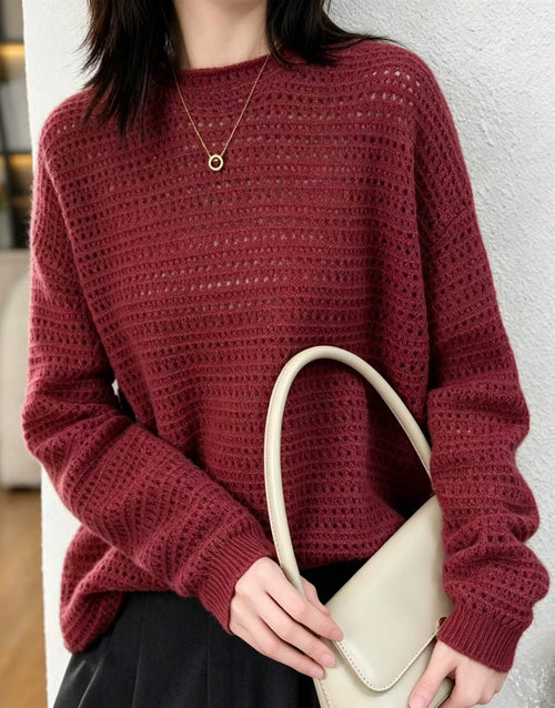 120 Pcs Wholesale Women's Aesthetic Hollow-Out Knit Pullovers - Lightweight Layering Sweaters for Boutique Resale - Closeout Stock Lot - Soft Texture Autumn/Spring Essentials