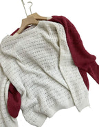 120 Pcs Wholesale Women's Aesthetic Hollow-Out Knit Pullovers - Lightweight Layering Sweaters for Boutique Resale - Closeout Stock Lot - Soft Texture Autumn/Spring Essentials