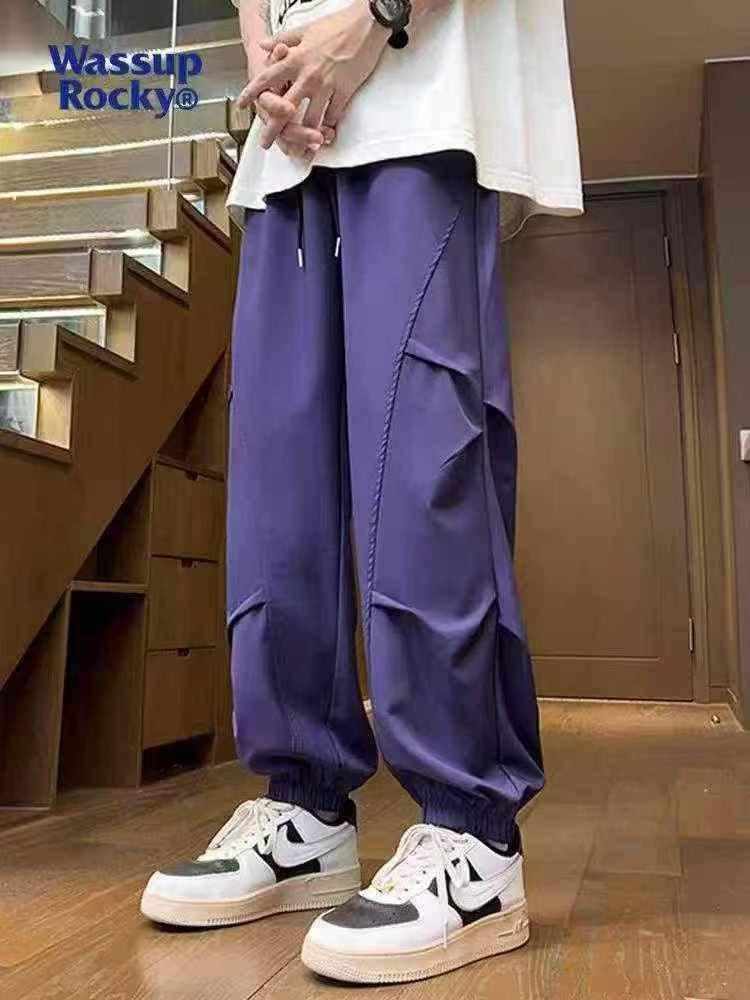 4000pcs Bulk Ice Silk Streetwear Joggers - NASA Style Aesthetic Techwear Pants - Take-All Liquidation - Breathable High-Drape Summer Casual Trousers - Boutique Ready Stock Lot