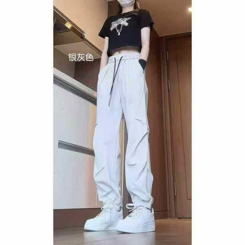 4000pcs Bulk Ice Silk Streetwear Joggers - NASA Style Aesthetic Techwear Pants - Take-All Liquidation - Breathable High-Drape Summer Casual Trousers - Boutique Ready Stock Lot