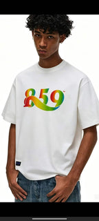 1000pcs Bulk 859 Rainbow Logo T-Shirts - 220g Heavyweight Cotton Blend - Liquidation Stock Lot for Resellers - Original Tagged Premium Basics