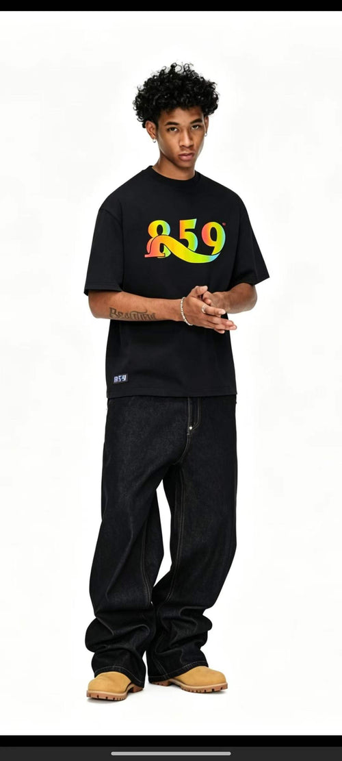 1000pcs Bulk 859 Rainbow Logo T-Shirts - 220g Heavyweight Cotton Blend - Liquidation Stock Lot for Resellers - Original Tagged Premium Basics