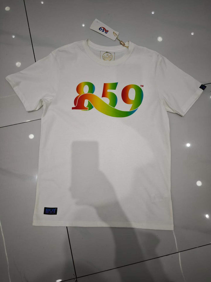 1000pcs Bulk 859 Rainbow Logo T-Shirts - 220g Heavyweight Cotton Blend - Liquidation Stock Lot for Resellers - Original Tagged Premium Basics