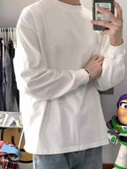 800pcs Wholesale 100% Cotton Long-Sleeve Tees - Essential Oversized Minimalist Crewneck Stock - Full Lot Liquidation - Premium Basic Apparel for Resellers