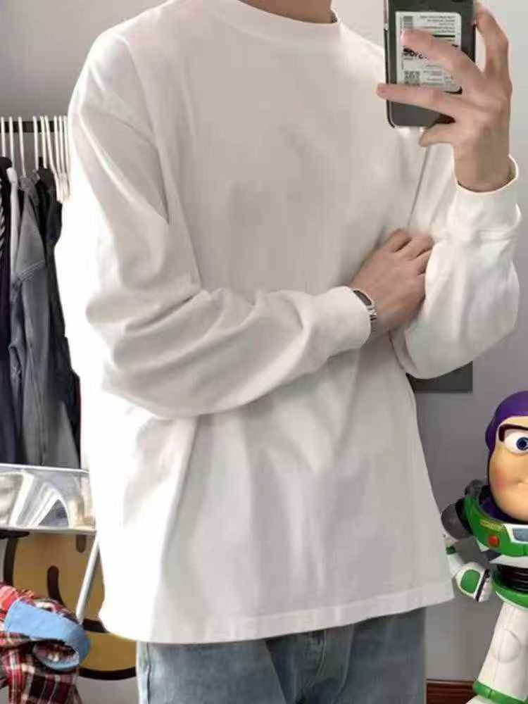 800pcs Wholesale 100% Cotton Long-Sleeve Tees - Essential Oversized Minimalist Crewneck Stock - Full Lot Liquidation - Premium Basic Apparel for Resellers