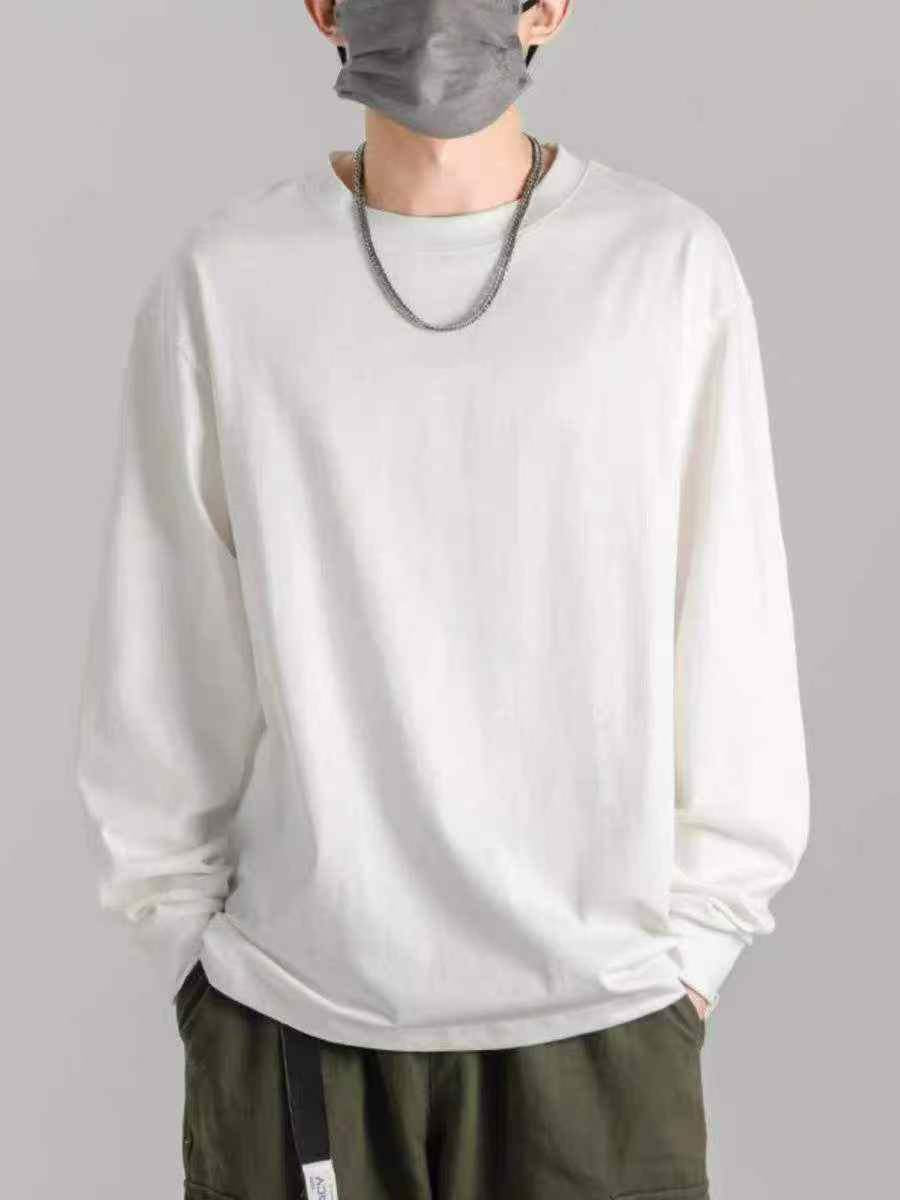800pcs Wholesale 100% Cotton Long-Sleeve Tees - Essential Oversized Minimalist Crewneck Stock - Full Lot Liquidation - Premium Basic Apparel for Resellers