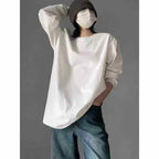 800pcs Wholesale 100% Cotton Long-Sleeve Tees - Essential Oversized Minimalist Crewneck Stock - Full Lot Liquidation - Premium Basic Apparel for Resellers