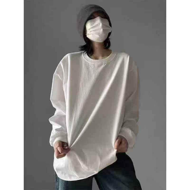 800pcs Wholesale 100% Cotton Long-Sleeve Tees - Essential Oversized Minimalist Crewneck Stock - Full Lot Liquidation - Premium Basic Apparel for Resellers