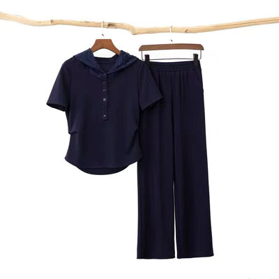 300 Sets Bulk 2-Piece Aesthetic Hooded Loungewear - 4-Color Assorted Cotton-Blend Pajama Set - Take-All Factory Tail Order - Relaxed Fit Wide-Leg Pant Co-ord