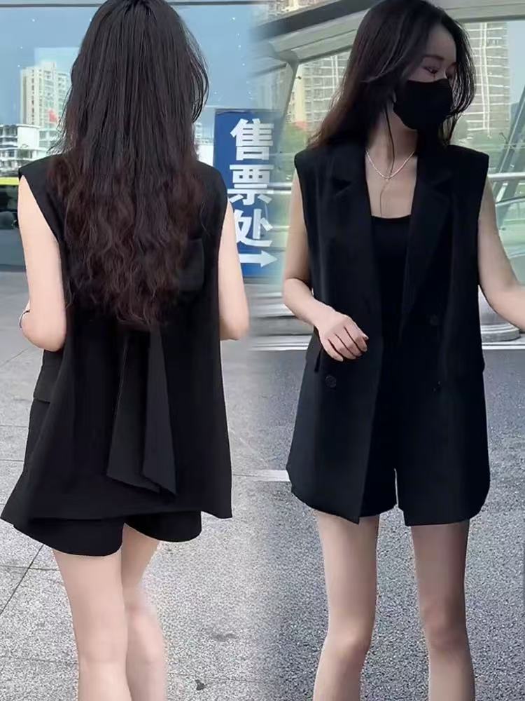 187 Sets Bulk Chic Bow-Back Vest & Shorts Co-ord - Aesthetic Summer Sleeveless Blazer Set Liquidation - Minimalist Boutique Ready Stock Lot - Effortless 