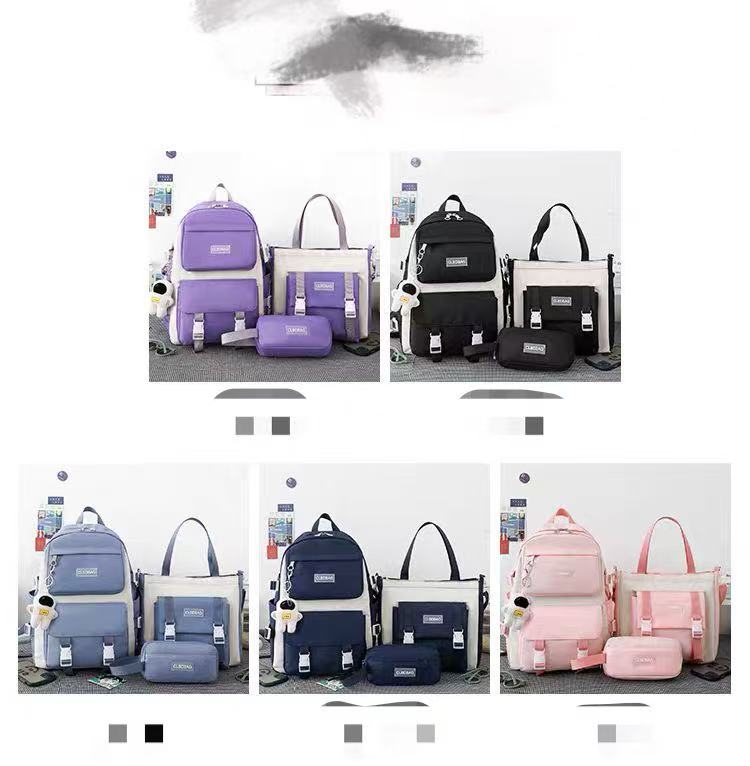 2500 Sets Bulk 4-Piece Aesthetic School Backpack Combo - High-Value Bundle with Crossbody & Travel Pouch - $5.00 Full Set Liquidation - Multi-Functional Student Gear Stock