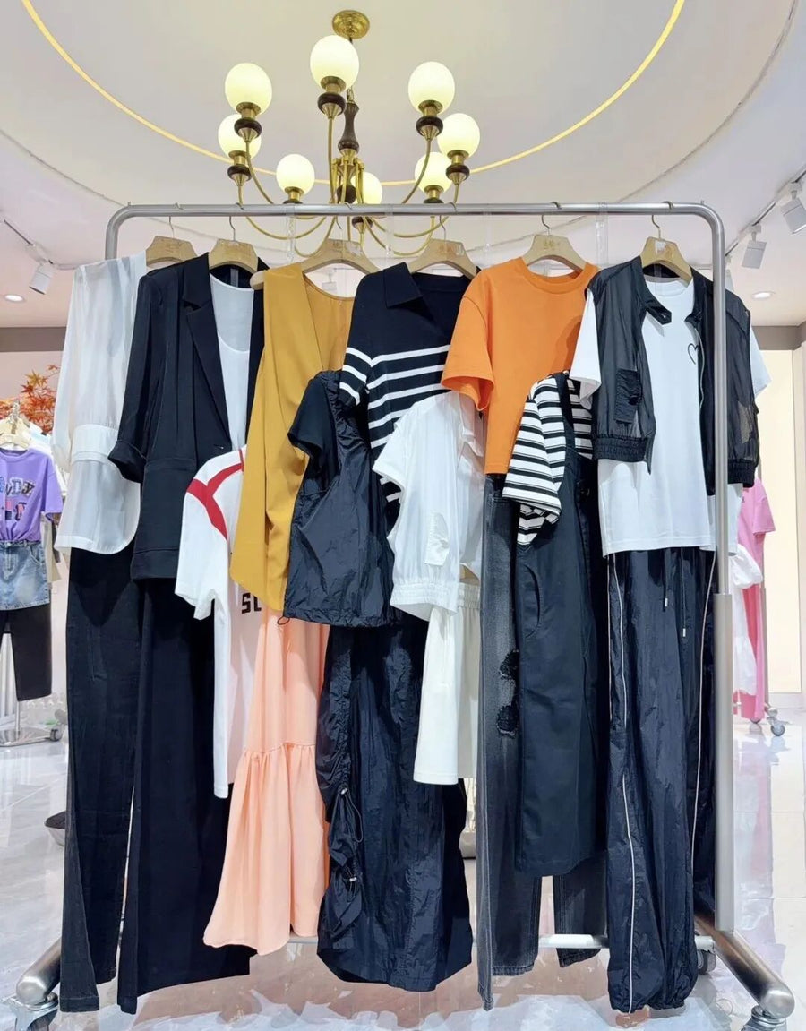 227‑Piece Beini Women’s Summer High‑Street Fashion Stock Lot – Euro Chic Mixed Apparel – Cut Label Boutique Overstock – Dresses Tops Pants Sets – Versatile Sizing for All Body Types