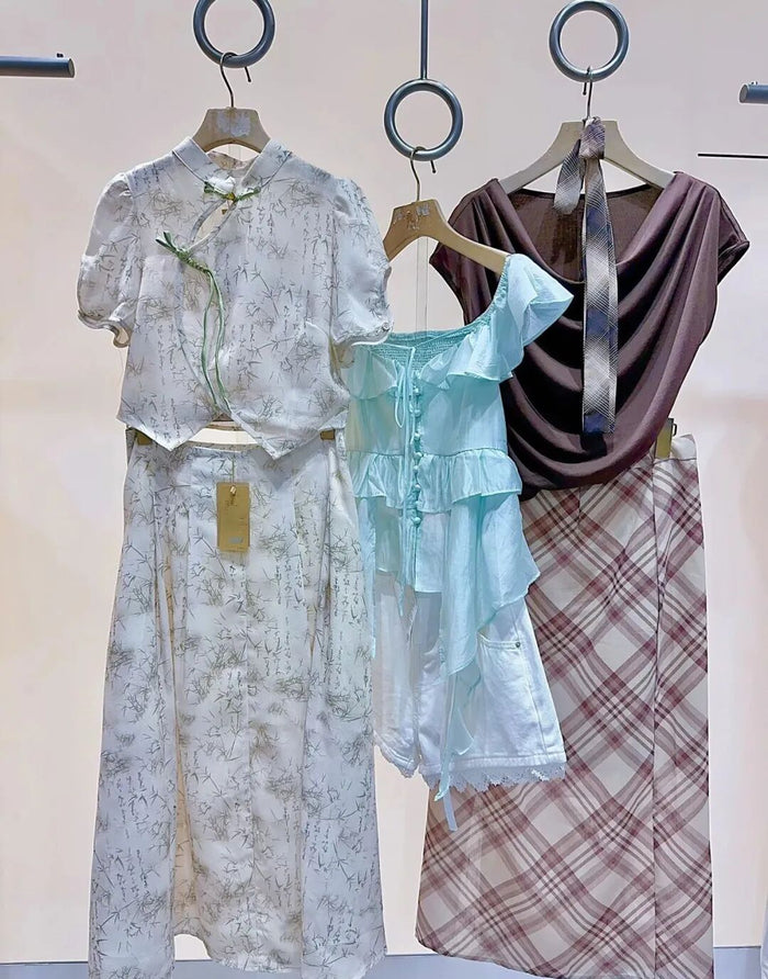 256 Pcs LSXY Aesthetic Women's Summer Stock Lot - High-End Designer Mixed Apparel Bundle - Retro & Sweet-Cool Style Boutique Liquidation - $19.80/unit Premium Tail Order Inventory