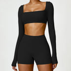 Nylon Spandex Seamless Knitted Scrunch Leggings Sports Outfit