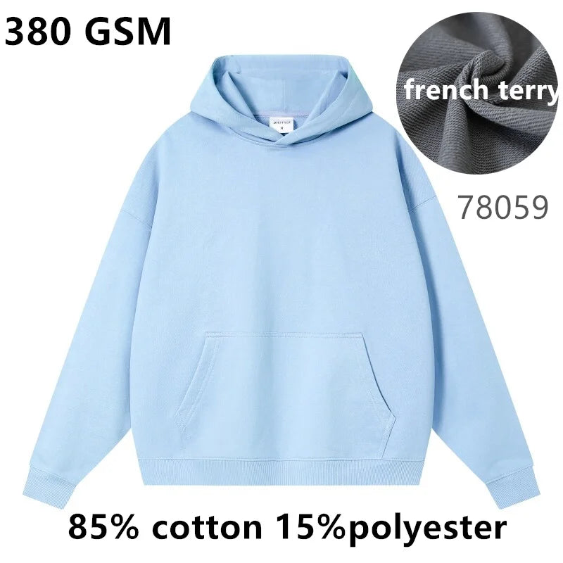 French Terry Drop Shoulder Men Hoodies | High Volume Custom Sourcing Blanks