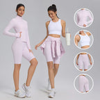 Custom logo Fitness Sports Yoga Jacket High Waist Leggings 2 Pcs Nylon Spandex Interlock Slim Fit Yoga Jacket