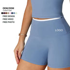 Custom Logo Seamless High Waisted Women Yoga Shorts Activewear