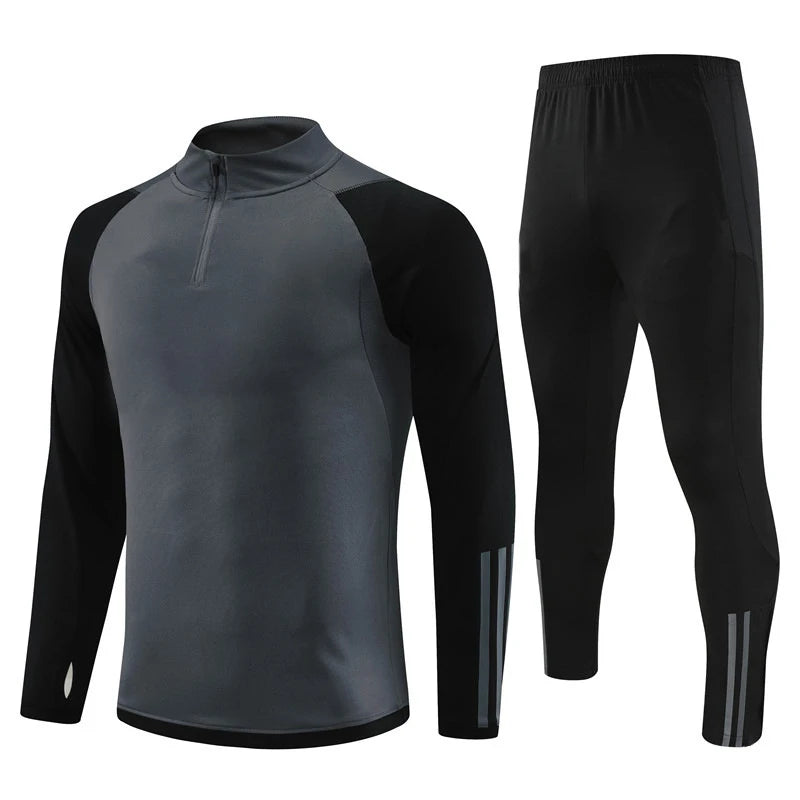Custom 250gsm Polyester Spandex Heat Transfer Long Sleeve Suit for Club Soccer Training