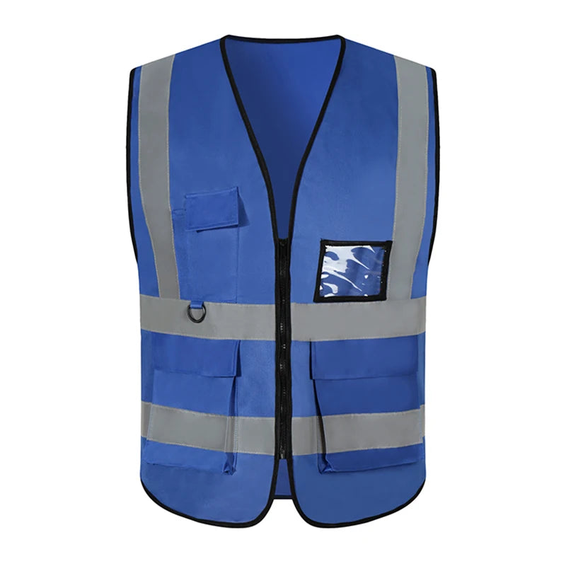 100% Polyester Mesh High Visibility LED Reflective Safety Vest with Utility Pockets