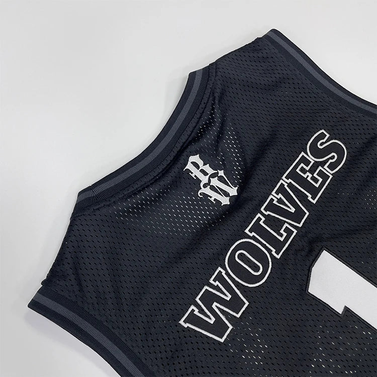 Polyester Mesh Knit Retro Basketball Jersey
