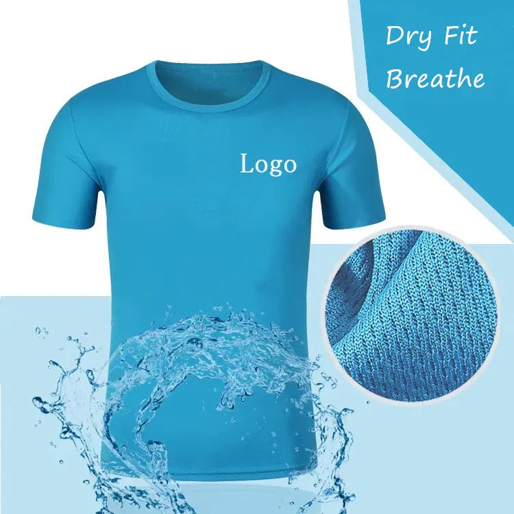 Polyester Quick-Dry Plain-Dyed Running T-Shirt