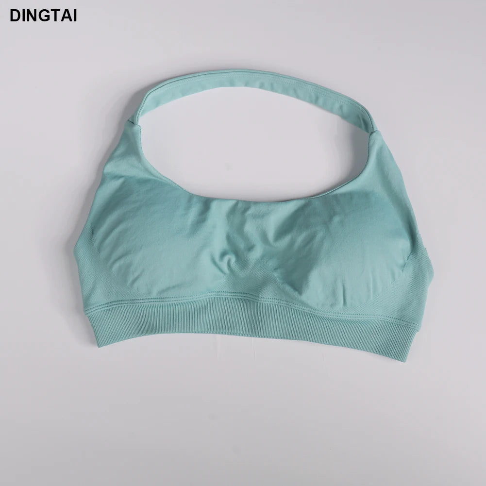 Seamless Ribbed Nylon-Spandex Women's Gym Set 2-Piece Sports Bra and Leggings