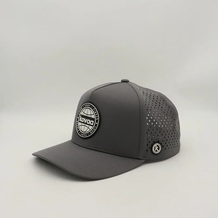 Wholesale Custom Structured Waterproof Laser Cut Hole Perforated Curved Brim 5 Panel Sport Baseball Hat for Outdoor Cycling