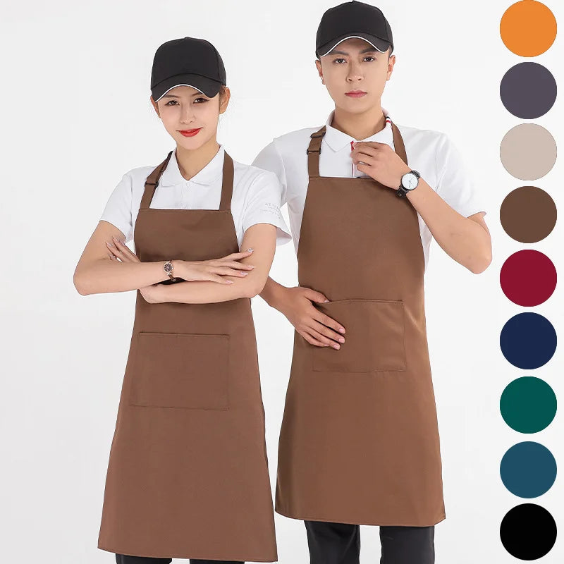 Polyester-Cotton Canvas Reinforced-Stitch Multi-Pocket Boutique Apron