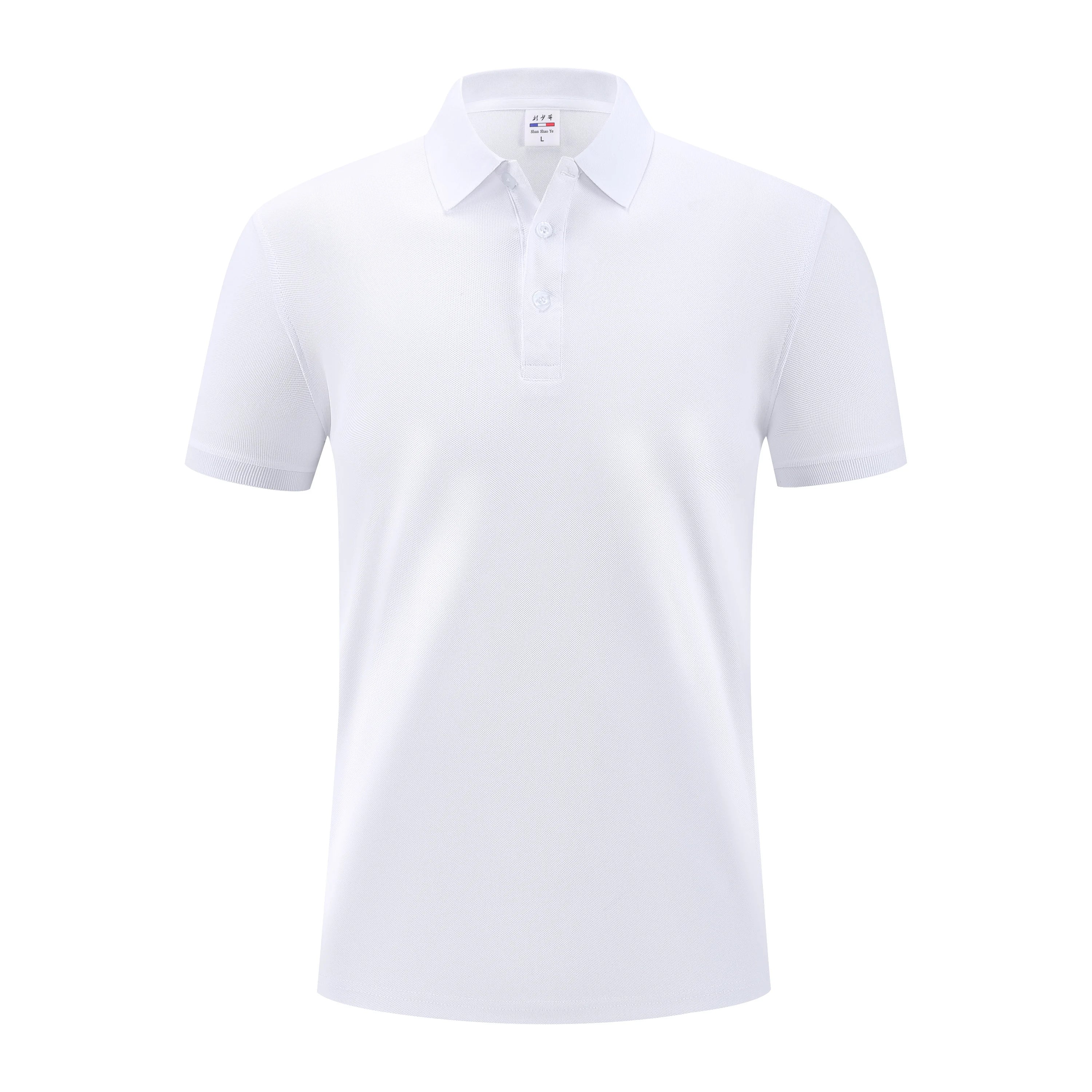 Customization Embroidery Logo 215Grams Knitted Polyester Embroidery Men Polo Shirt Work Uniform Clothes