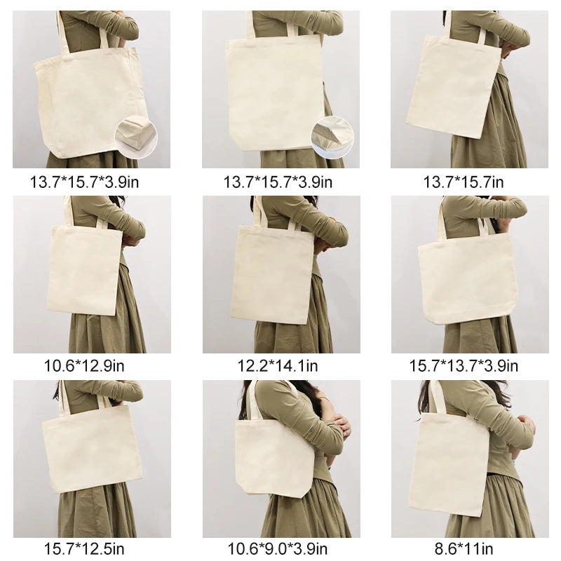Cotton Canvas Customizable Shoulder Tote Bag