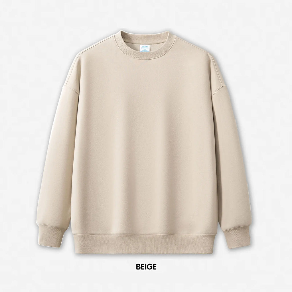 350g 100% Cotton 3D Embossed Sweatshirt | Custom Streetwear Logo Embroidered Crewneck