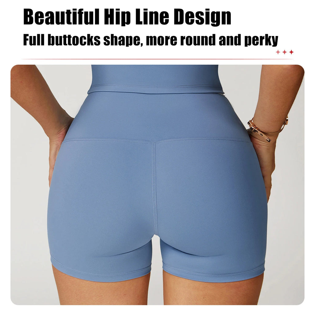 Custom Logo Seamless High Waisted Women Yoga Shorts Activewear