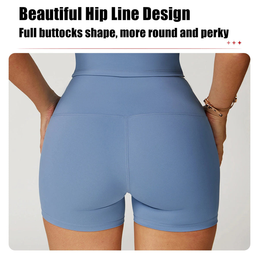 Custom Logo Seamless High Waisted Women Yoga Shorts Activewear