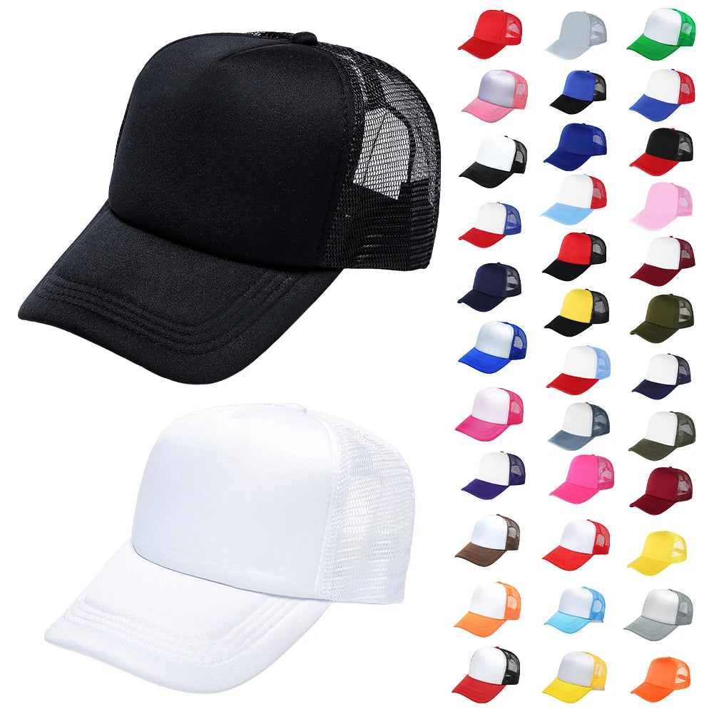 100 Polyester Oxford Five Panel Sublimation Blank Foam Trucker Hat | Wholesale Plain Mesh Caps
