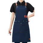 Thickened Canvas Screen-Printed Multi-Pocket Reusable Workwear Apron
