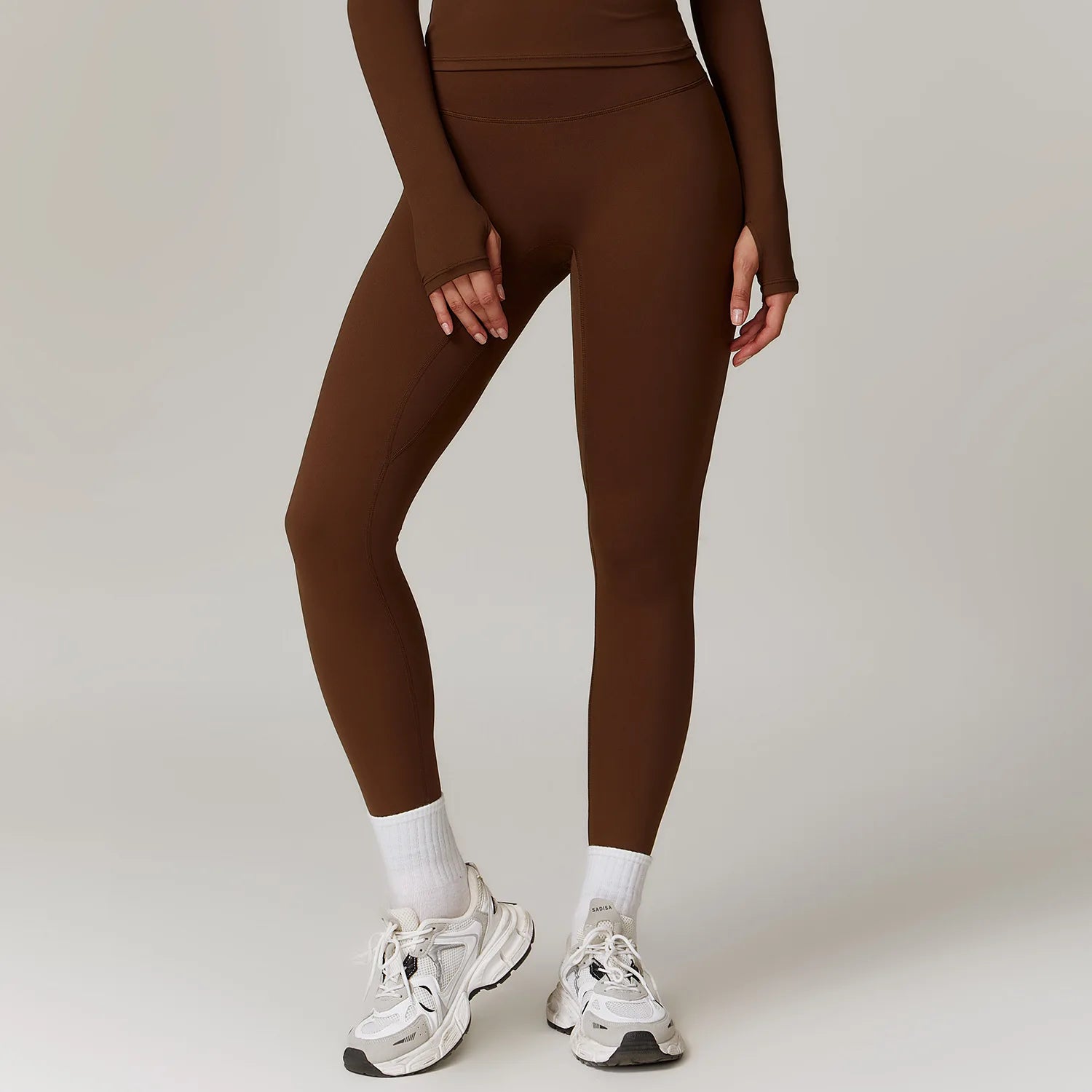 Nylon Spandex Interlock Knit Long Sleeve Workout Top