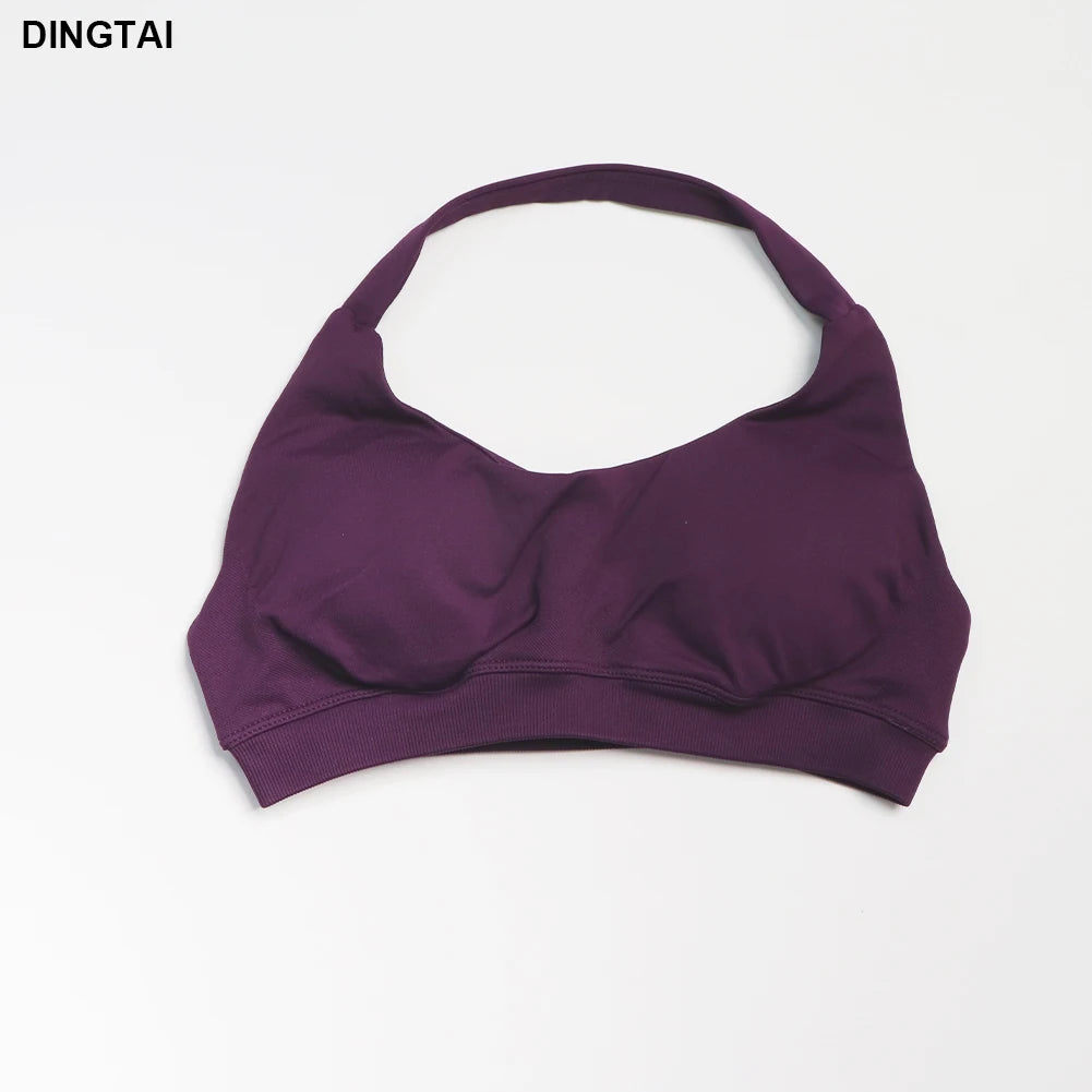 Seamless Ribbed Nylon-Spandex Women's Gym Set 2-Piece Sports Bra and Leggings