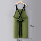Adjustable Heavyweight Waxed Cotton Canvas Multi-Pocket Work Apron