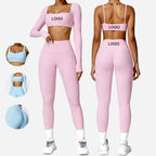 Nylon Spandex Seamless Knitted Scrunch Leggings Sports Outfit